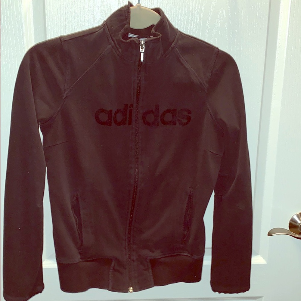 Adidas zip up sweater black size small